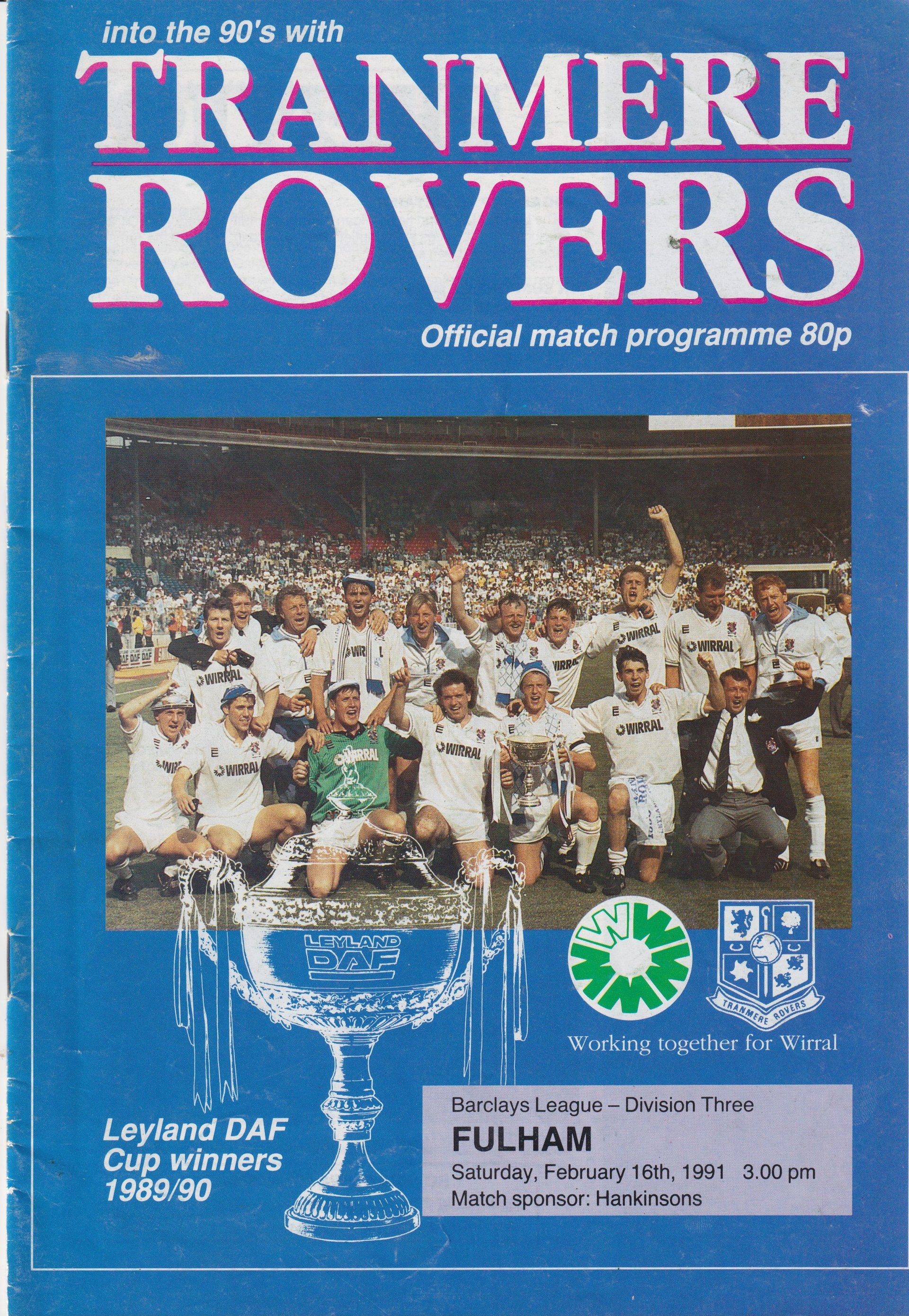 Tranmere Rovers v Fulham match programme